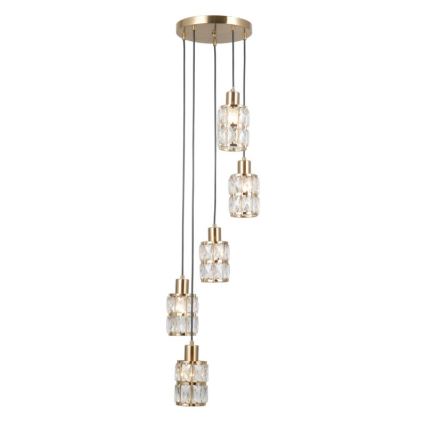 ITALUX - Hanglamp aan kabel ALMA 5xE27/40W/230V goudkleurig