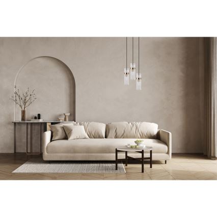 ITALUX - Hanglamp met snoer TARASO 3xE14/40W/230V zwart/goud