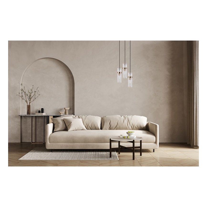 ITALUX - Hanglamp met snoer TARASO 3xE14/40W/230V zwart/goud