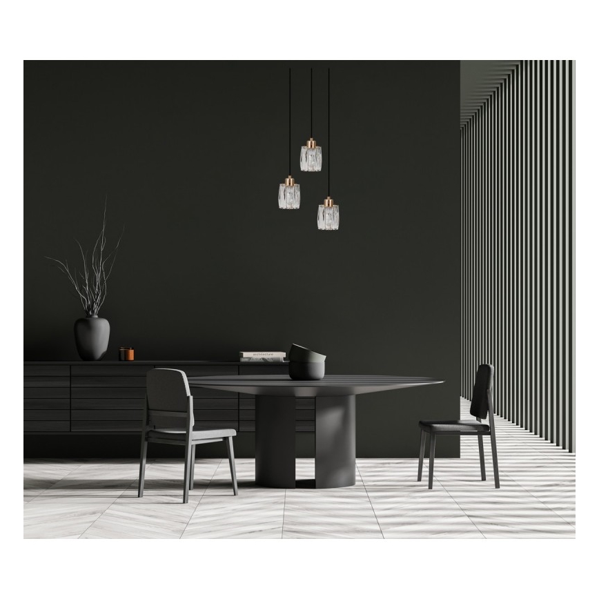 ITALUX - TORNO hanglamp met kabel 3xE14/40W/230V zwart/goud