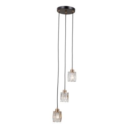 ITALUX - TORNO hanglamp met kabel 3xE14/40W/230V zwart/goud
