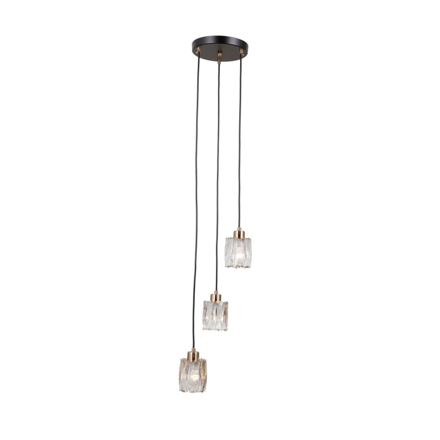 ITALUX - TORNO hanglamp met kabel 3xE14/40W/230V zwart/goud