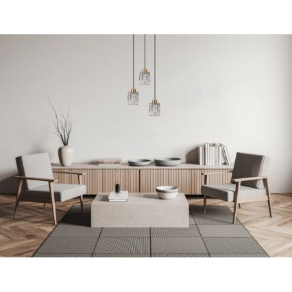 ITALUX - Hanglamp met kabel TORNO 3xE14/40W/230V goudkleurig
