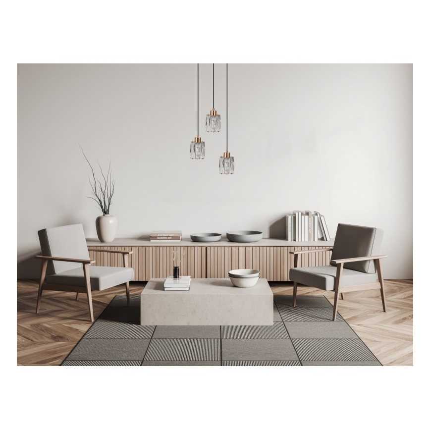 ITALUX - Hanglamp met kabel TORNO 3xE14/40W/230V goudkleurig