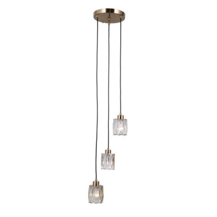 ITALUX - Hanglamp met kabel TORNO 3xE14/40W/230V goudkleurig