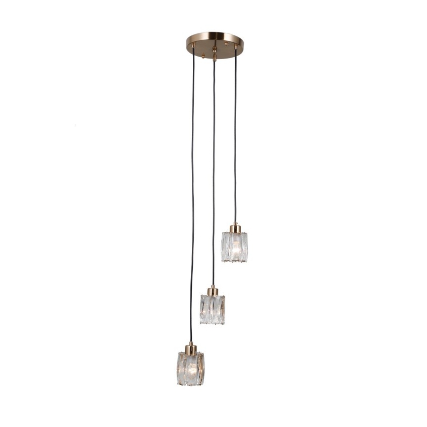 ITALUX - Hanglamp met kabel TORNO 3xE14/40W/230V goudkleurig