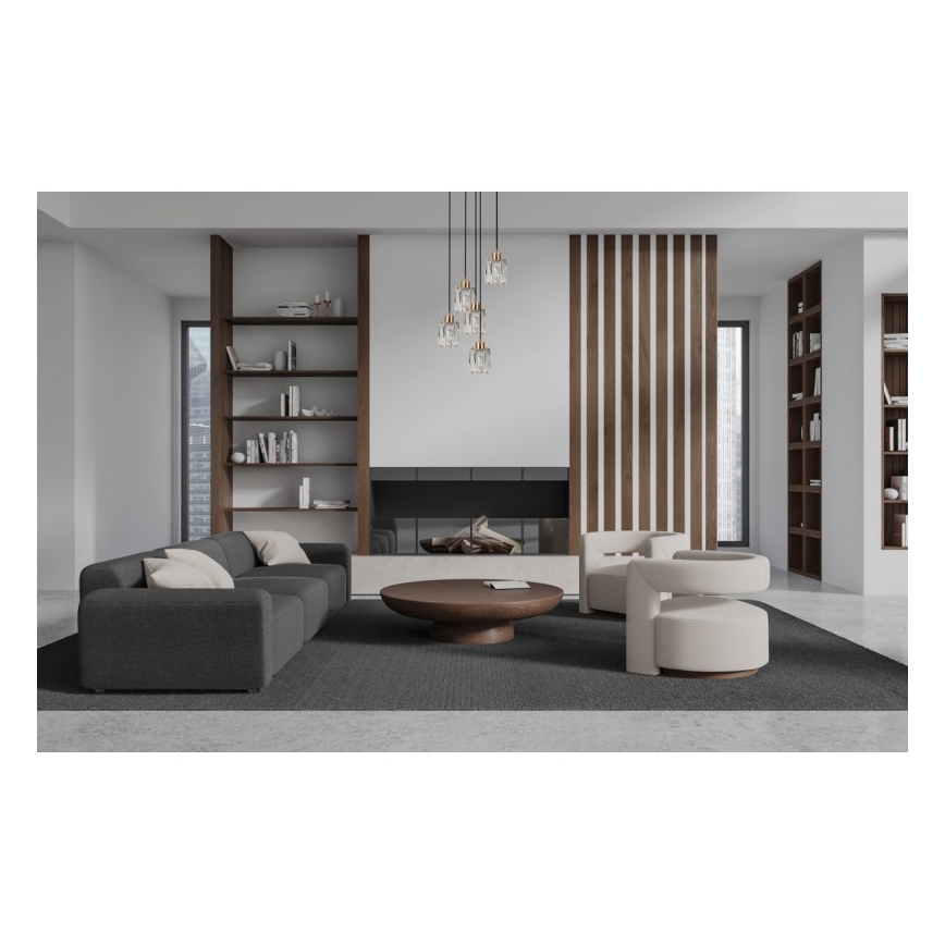 ITALUX - Kroonluchter aan kabel TORNO 5xE14/40W/230V zwart/goud