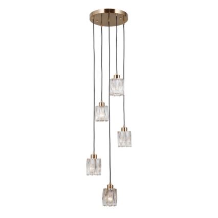 ITALUX - Kroonluchter aan kabel TORNO 5xE14/40W/230V goudkleurig