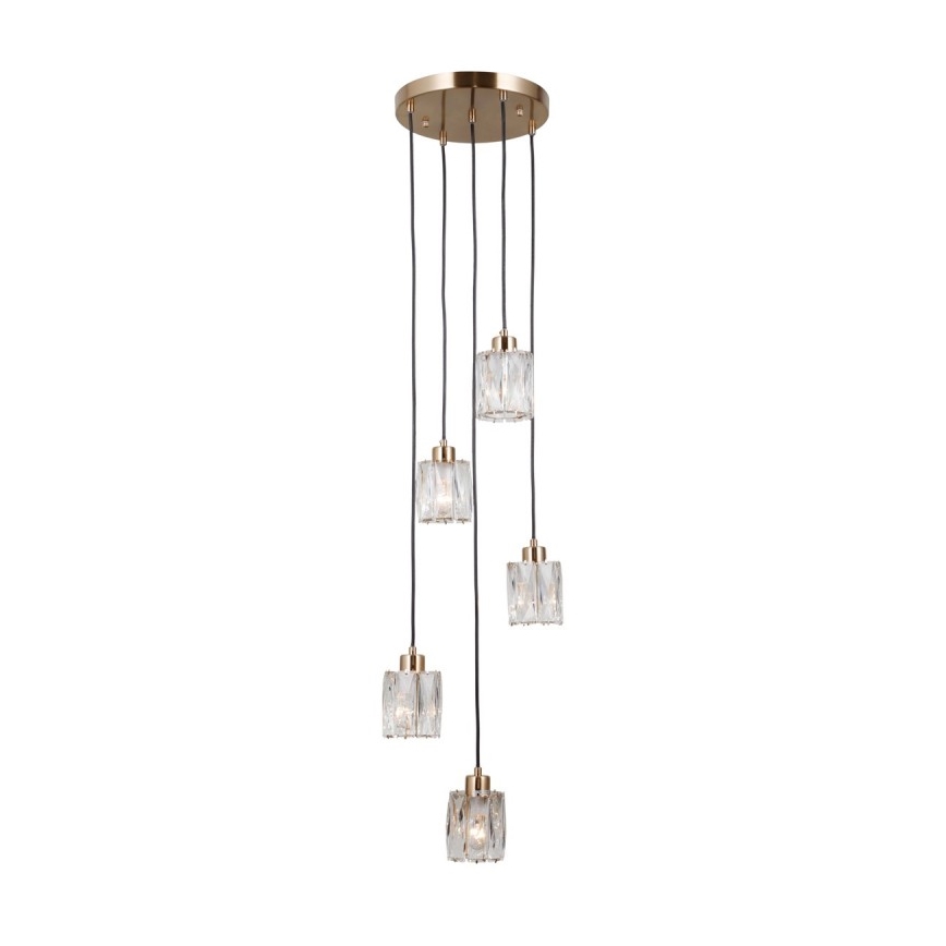 ITALUX - Kroonluchter aan kabel TORNO 5xE14/40W/230V goudkleurig