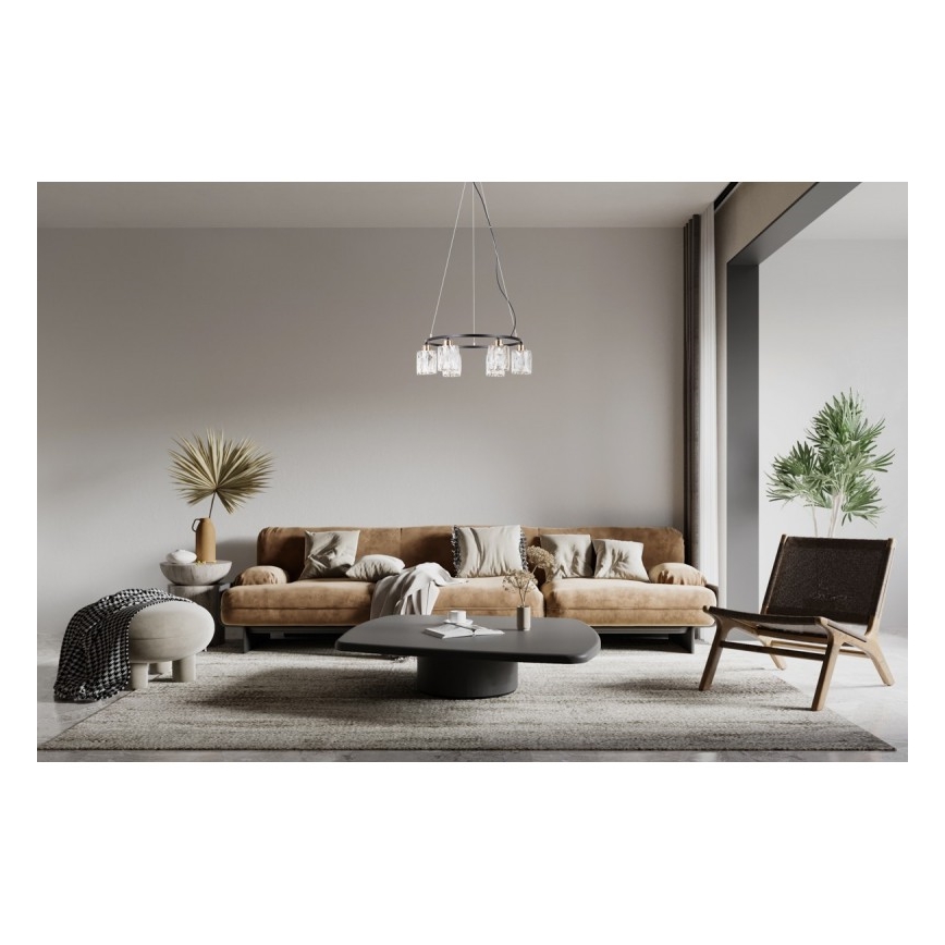 ITALUX - Hanglamp met kabel SIMONA 6xE14/40W/230V zwart/goud