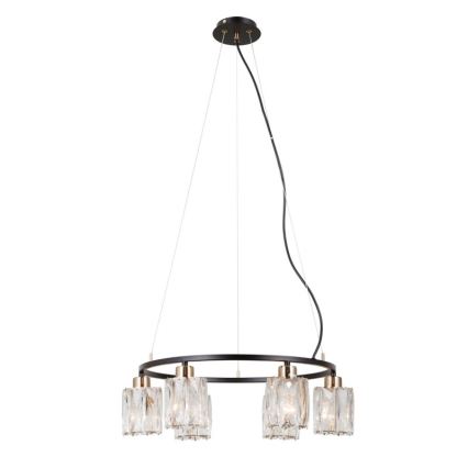 ITALUX - Hanglamp met kabel SIMONA 6xE14/40W/230V zwart/goud