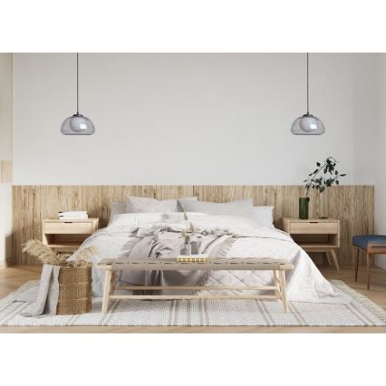 ITALUX - Pendellamp aan kabel AINALE 1xG9/7W/230V zwart/rookzwart