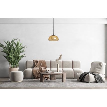 ITALUX - Pendellamp met kabel AINALE 1xG9/7W/230V zwart/rookbruin