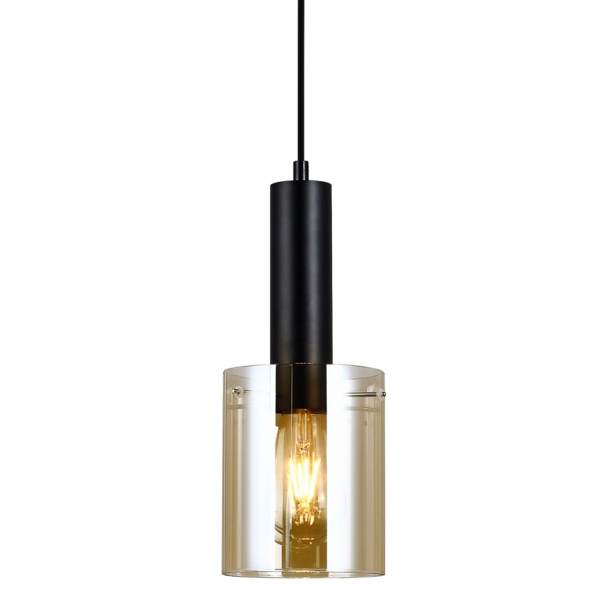 ITALUX - Hanglamp aan een koord SARDO 1xE27/40W/230V zwart/goud