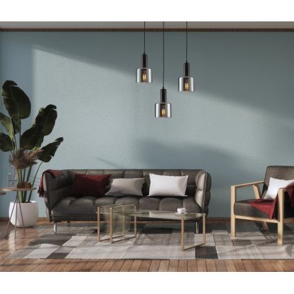 ITALUX - Hanglamp aan een koord SANTIA 1xE27/40W/230V zwart