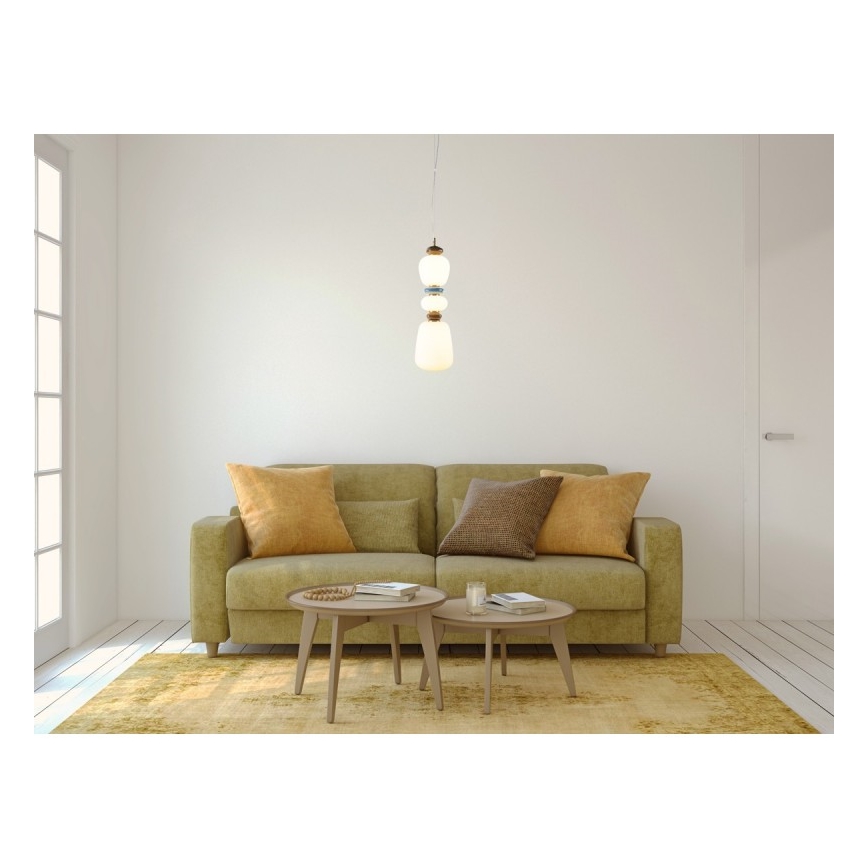 ITALUX - LED-hanglamp met kabel EVANS LED/19W/230V 3000K goud/blauw/bruin