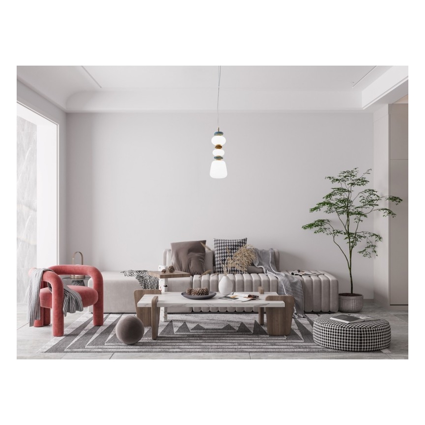 ITALUX - LED-hanglamp aan een kabel EVANS LED/15W/230V 3000K goud/blauw