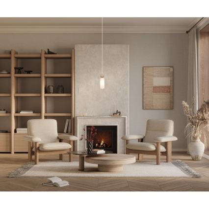 ITALUX - Hanglamp met kabel SANTOS 1xG9/40W/230V goudkleurig