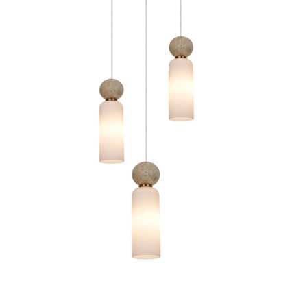 ITALUX - Hanglamp met kabel SANTOS 3xG9/40W/230V goudkleurig