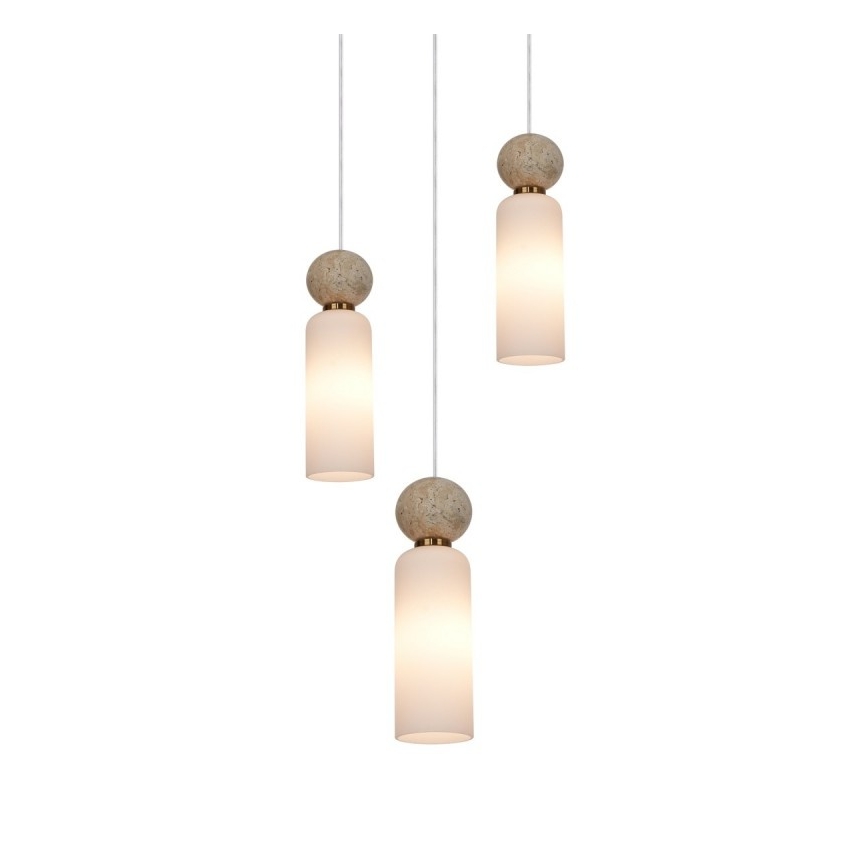 ITALUX - Hanglamp met kabel SANTOS 3xG9/40W/230V goudkleurig