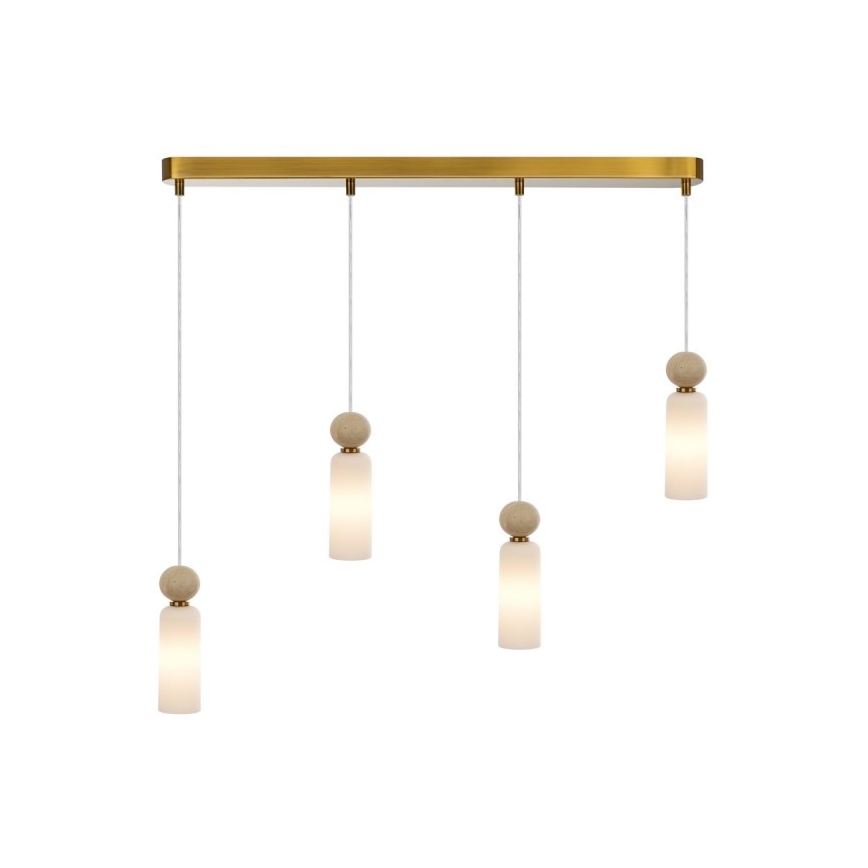 ITALUX - Hanglamp aan kabel SANTOS 4xG9/40W/230V goudkleurig