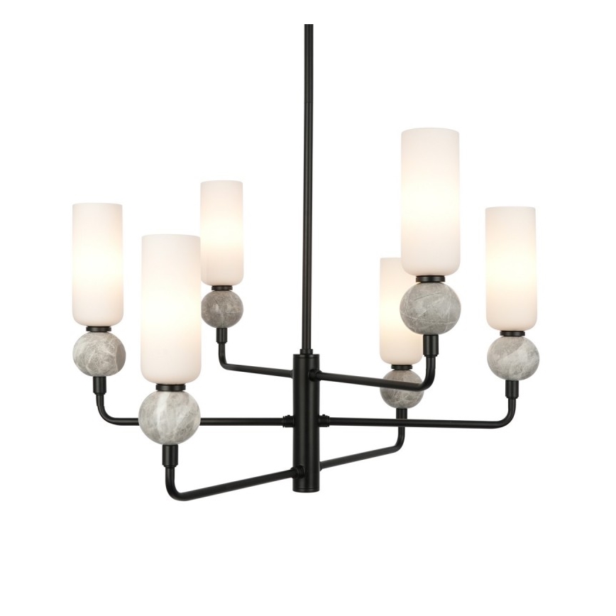 ITALUX - Hanglamp met stang SANTOS 6xG9/40W/230V zwart