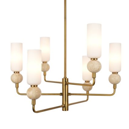 ITALUX - Kroonluchter met stang SANTOS 6xG9/40W/230V goud