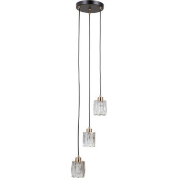ITALUX - TORNO hanglamp met kabel 3xE14/40W/230V zwart/goud