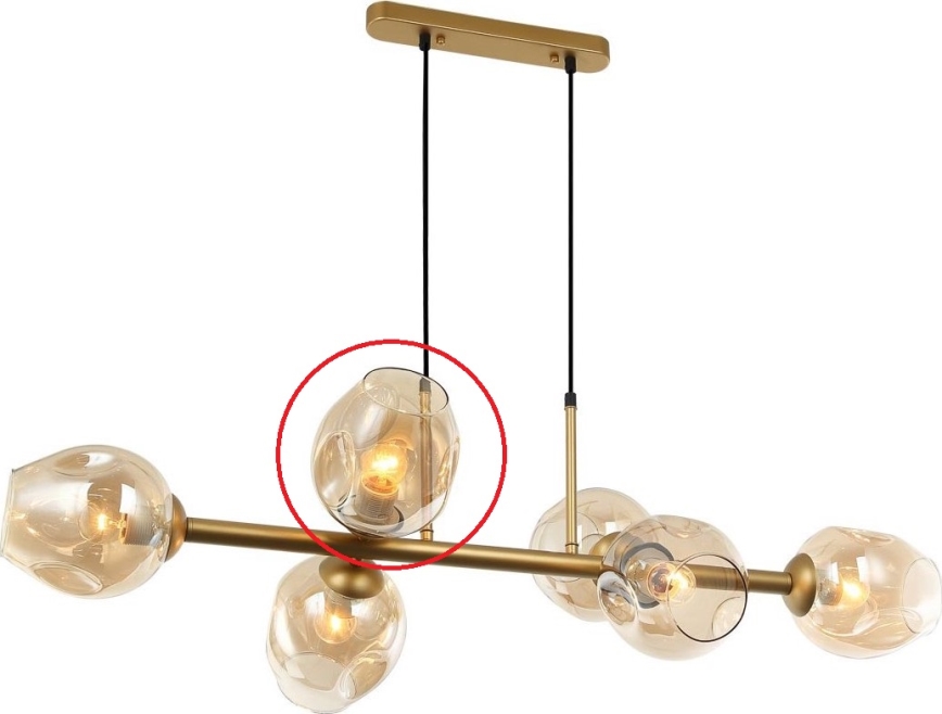 ITALUX - Vervangend glas voor kroonluchter en wandlamp BORGO E27 rookgoud