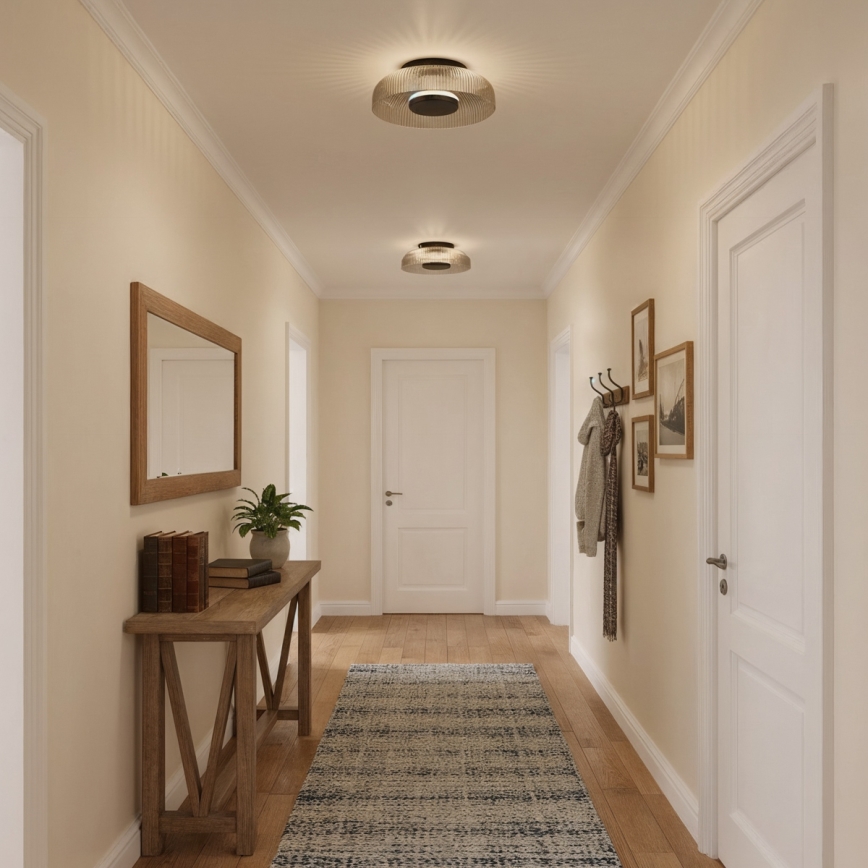 ITALUX - LED plafondlamp PASSO LED/8W/230V 3000K diam. 25 cm rookzwart