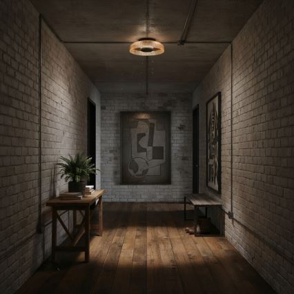 ITALUX - LED plafondlamp PASSO LED/8W/230V 3000K Ø 25 cm rookbeige