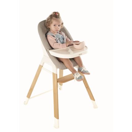 Jané - Eetstoel voor kinderen 3in1 WOODY grijs
