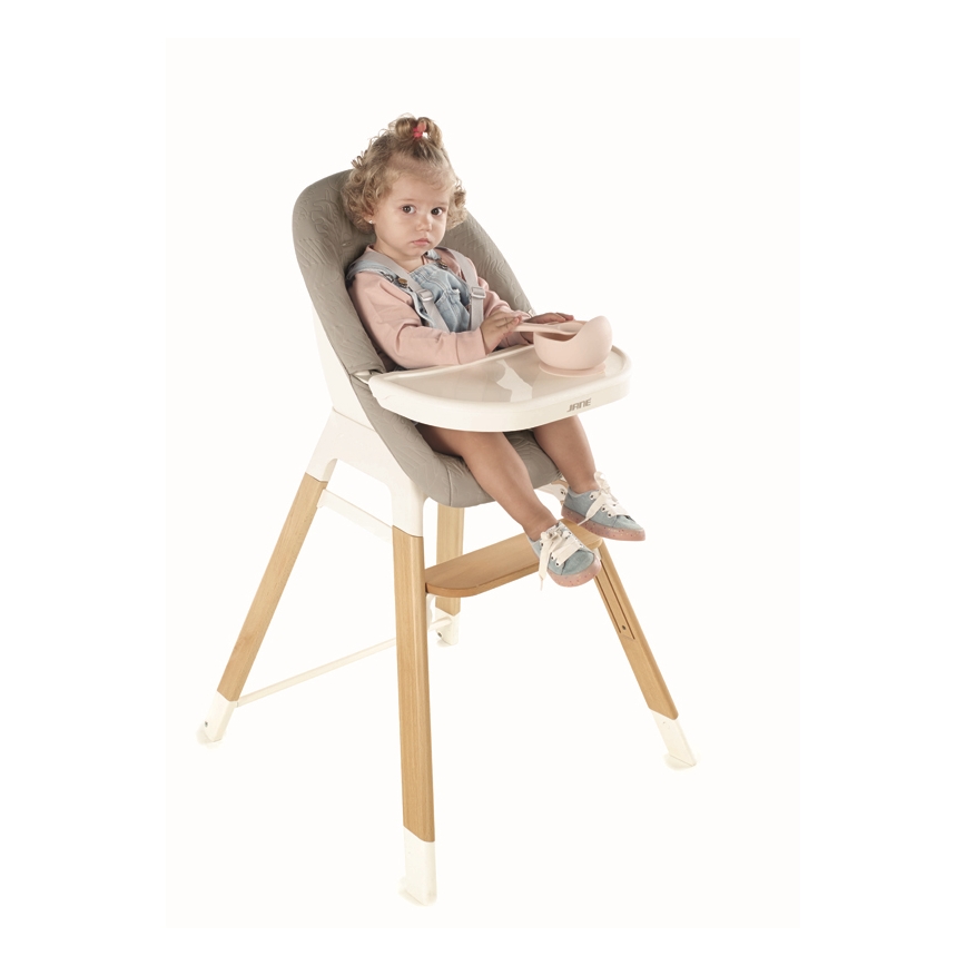 Jané - Eetstoel voor kinderen 3in1 WOODY grijs