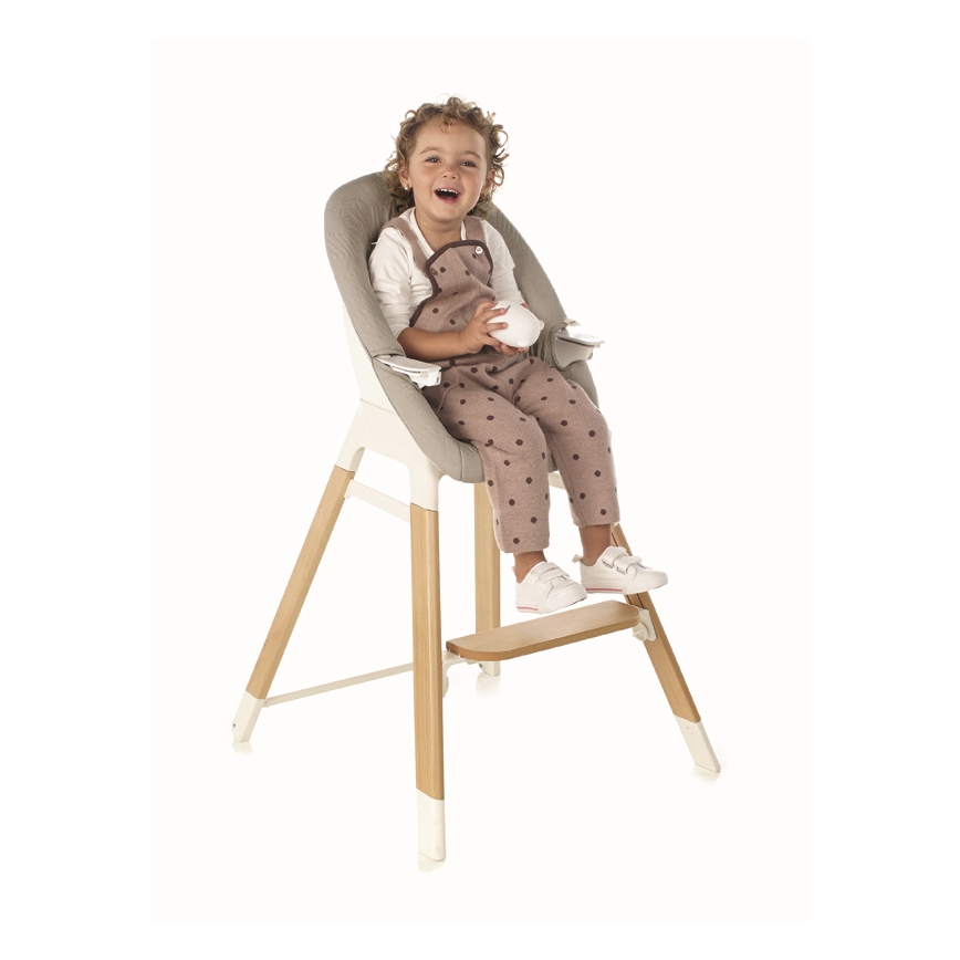 Jané - Eetstoel voor kinderen 3in1 WOODY grijs