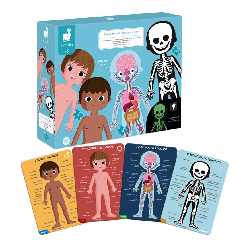 Janod - Educatief kinderspel puzzel 225 stuks menselijk lichaam