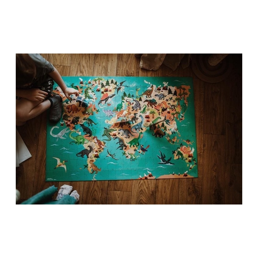 Janod - Educatieve kinderpuzzel 200 stukjes dinosaurussen
