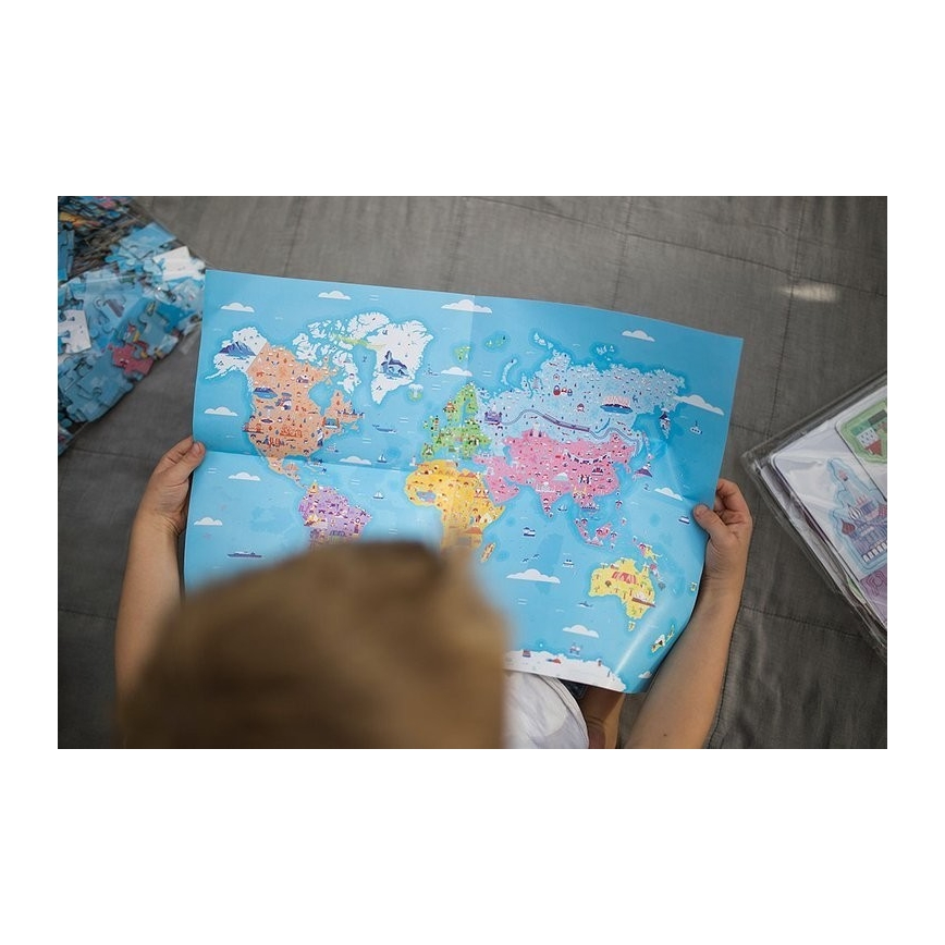 Janod - Educatieve kinderpuzzel 350 stuks wereld