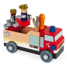 Janod - Houten bouwset BRICOKIDS brandweerwagen