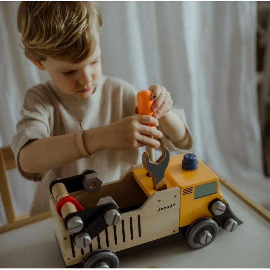 Janod - Houten bouwset BRICOKIDS vrachtwagen