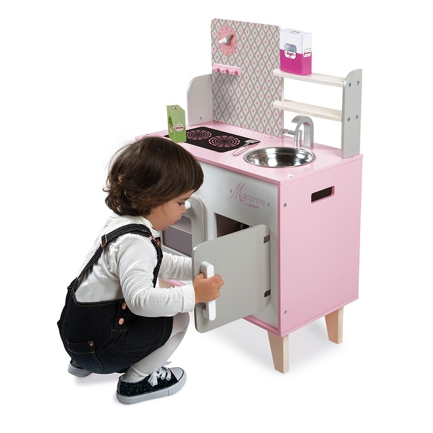 Janod - Houten keuken MACARON roze