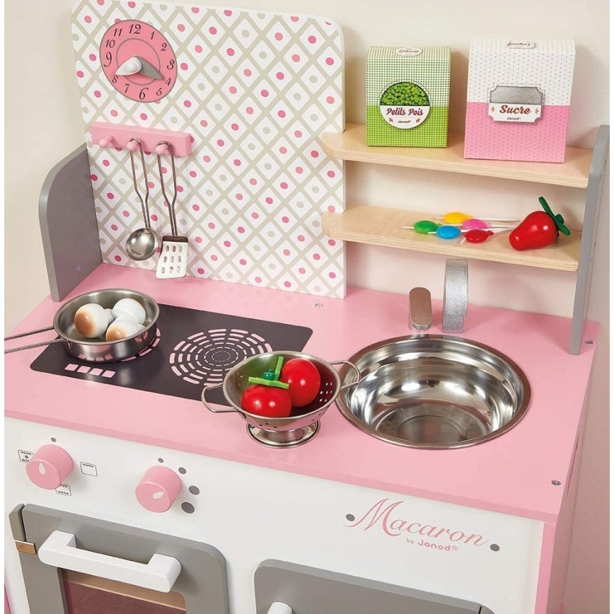 Janod - Houten keuken MACARON roze