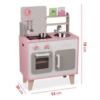 Janod - Houten keuken MACARON roze