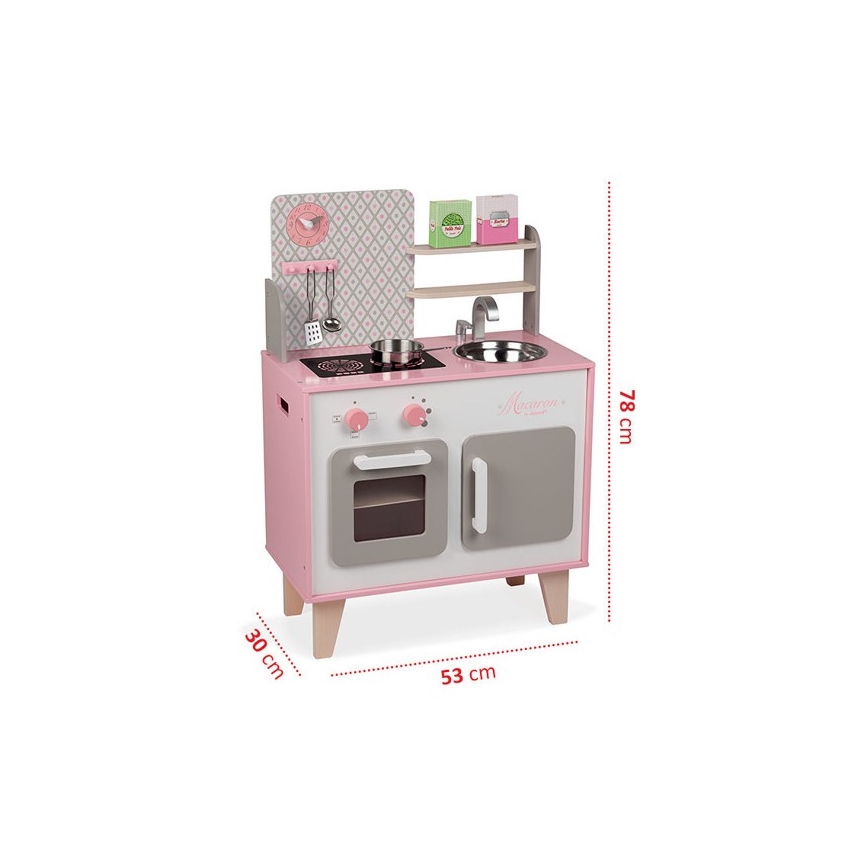 Janod - Houten keuken MACARON roze