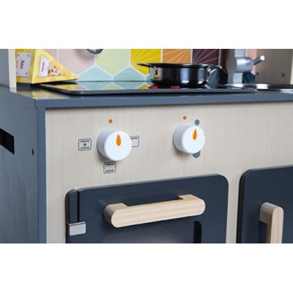 Janod - Houten keuken met LED kookplaat MOZAIC 2xLR6