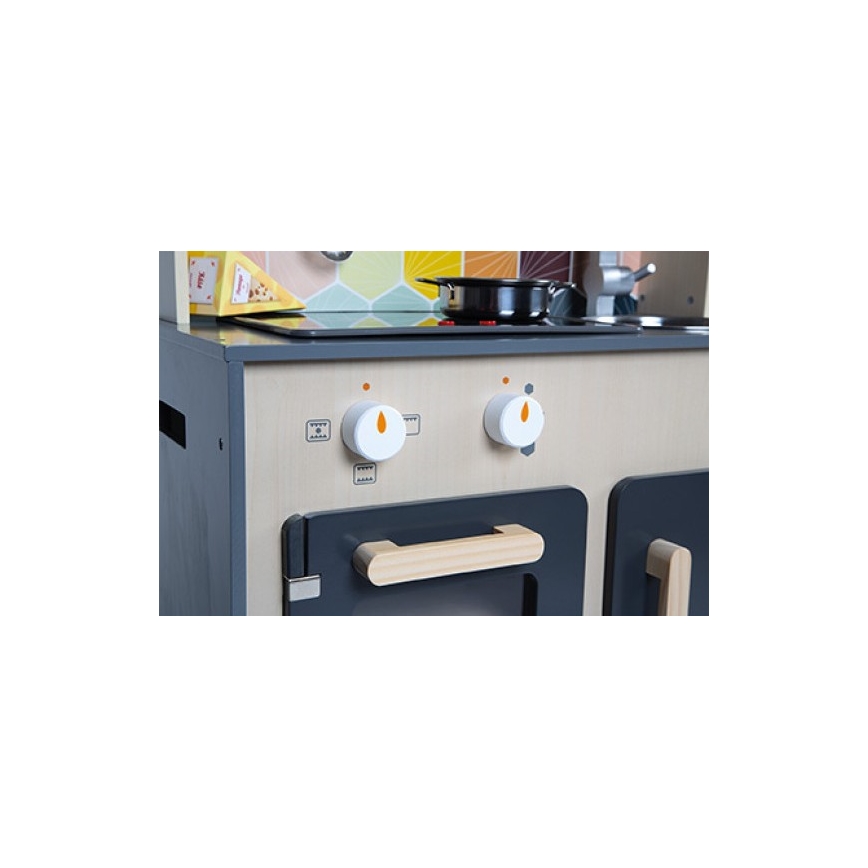 Janod - Houten keuken met LED kookplaat MOZAIC 2xLR6