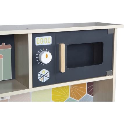 Janod - Houten keukentje met LED kookplaat MOZAIC 2xLR6