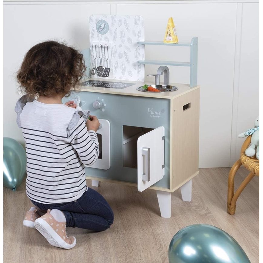 Janod - Houten keuken PLUME blauw