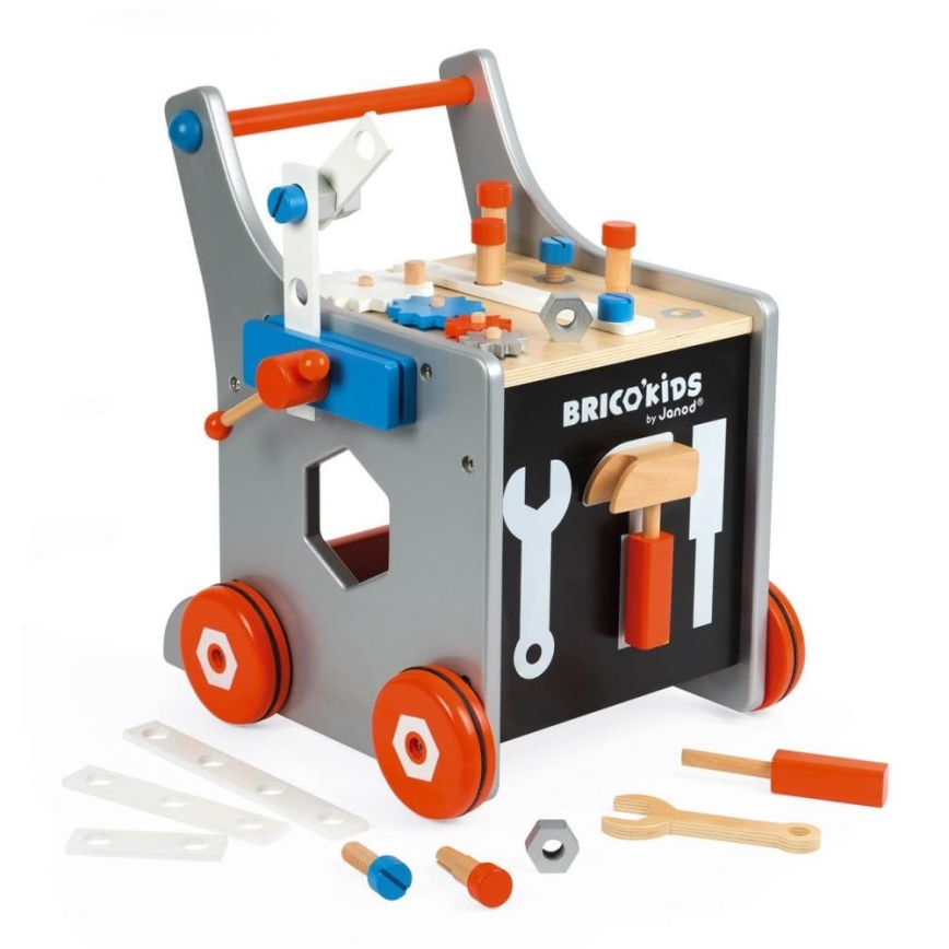 Janod - Houten loopwagen met gereedschap BRICOKIDS
