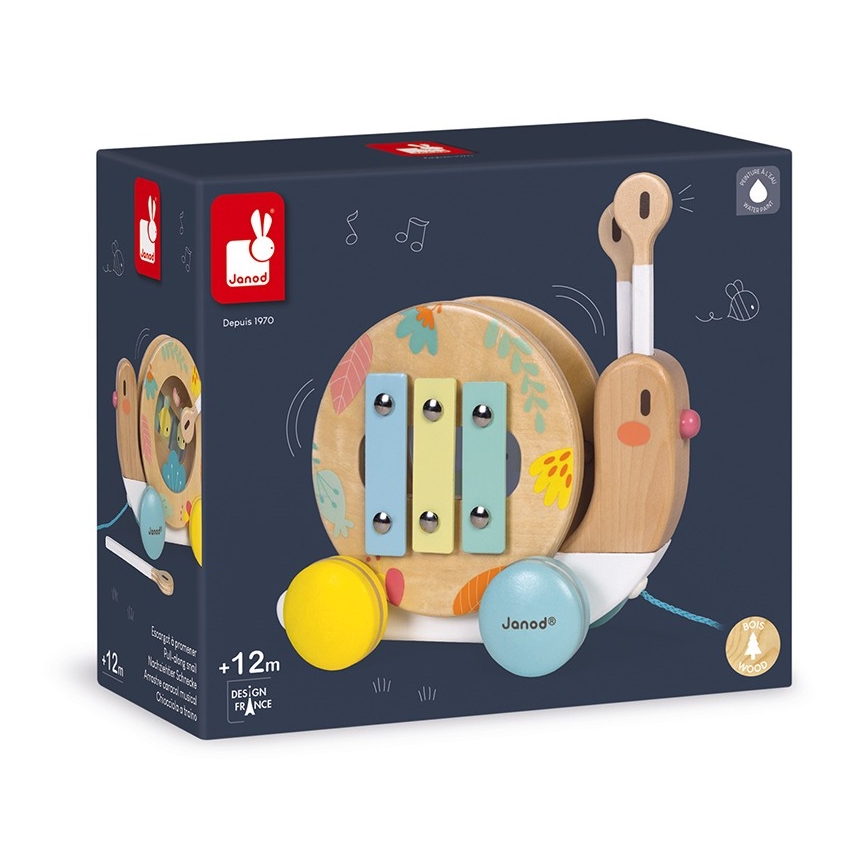 Janod - Houten slak met een xylofoon PURE