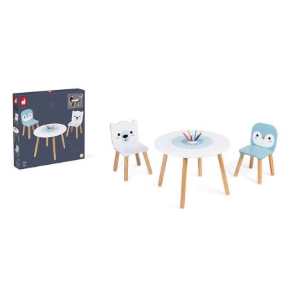 Janod - Houten tafeltje met stoeltjes